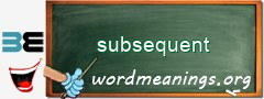 WordMeaning blackboard for subsequent